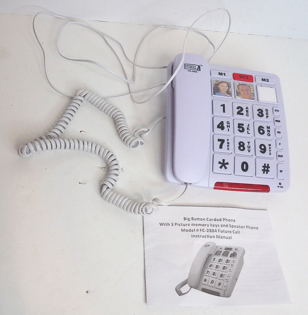 Future Call FC-2804 Big Button Seniors WHITE TELEPHONE Speakerphone Landline